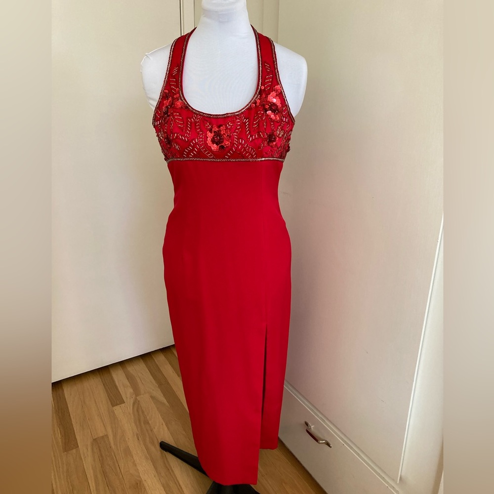Vintage Caché Red Halter Dress